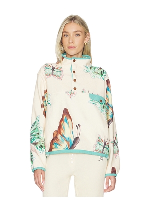 Juliet Johnstone Sherpa Fleece Pullover in Cream. Size L. Also in M, S, XS.