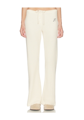 Juliet Johnstone Waffle Knit Lounge Pant in Cream. Size L. Also in M, S, XL/1X, XS.