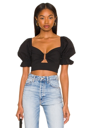 MORE TO COME Elizabeth Puff Sleeve Top in Black. Size L. Also in M, S, XL, XS, XXS.