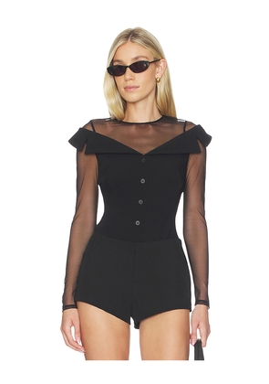fleur du mal Off The Shoulder Blazer Bodysuit in Black. Size L. Also in M, S, XS.