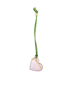 Ganni Bou Heart Mirror Crushed Bicolor Bag Charm in Pink.