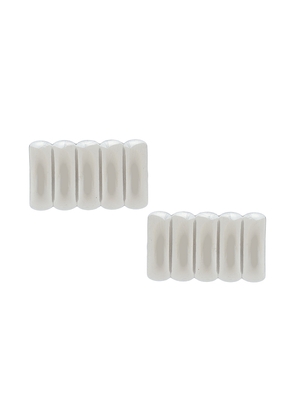 Heaven Mayhem Clemmie Maxi Stud Earrings in Metallic Silver.