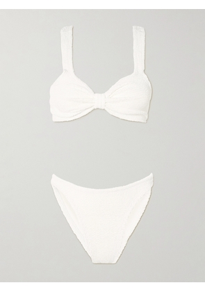 Hunza G - Bonnie Seersucker Bikini - White - Beachwear One Size