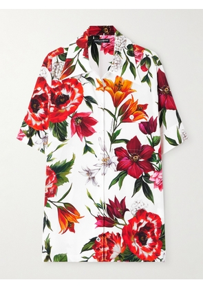 Dolce & Gabbana - Floral-print Silk-blend Shirt - White - IT36,IT38,IT40,IT42,IT44,IT46,IT48