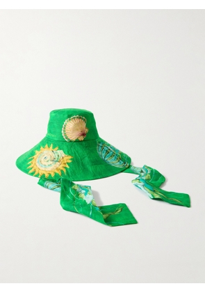 ALÉMAIS - Aquatica Printed Linen Sunhat - Green - One size