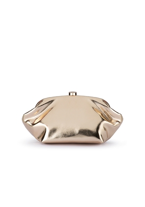olga berg Tally Metallic Clutch in Metallic Gold.