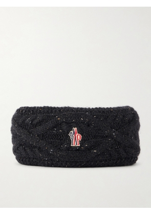 Moncler Grenoble - Logo-appliquéd Knitted Wool-blend Headband - Black - One size