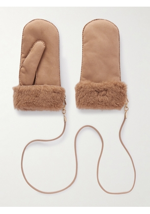 Max Mara - Brushed Mittens - Brown - S/M,M/L