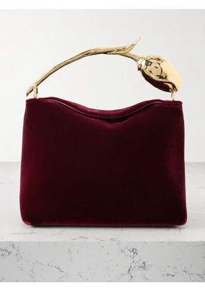 Erdem - Bloom Mini Velvet Clutch - Burgundy - One size