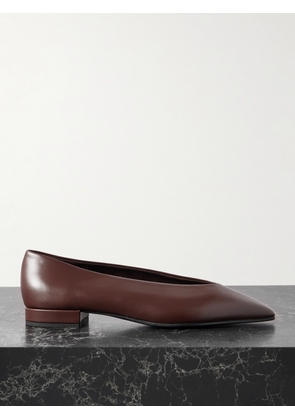 Loro Piana - Rebecca Leather Point-toe Flats - Burgundy - IT36,IT36.5,IT37,IT37.5,IT38,IT38.5,IT39,IT39.5,IT40,IT41,IT41.5,IT42