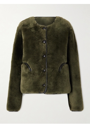 BLAZÉ Milano - Tatoosh Gliss Reversible Leather-trimmed Shearling Jacket - Green - 00,1,2,3,4