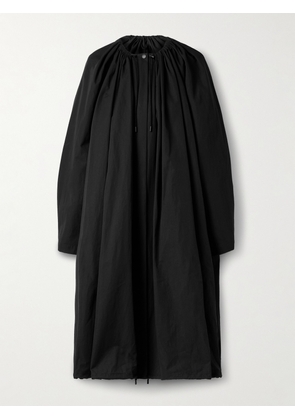 TOTEME - Oversized Gathered Organic Cotton-blend Coat - Black - xx small,x small,small,medium,large