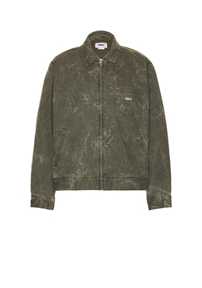Obey Workman Zip Jacket in Green. Size L. Also in XL/1X.