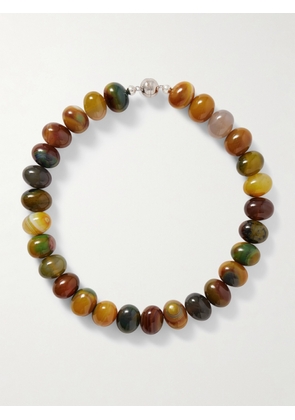 Julietta - Odette Silver-tone Agate Necklace - Green - One size