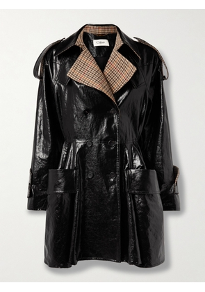 Chloé - Wool-blend Trimmed Coated-linen Double-breasted Coat - Black - FR 36,FR 38,FR 40