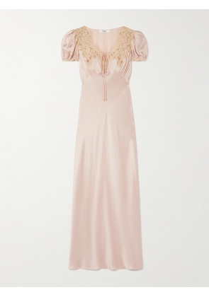Chloé - Lace-trimmed Silk-satin Gown - Pink - FR 34,FR 36,FR 38,FR 40,FR 42,FR 44