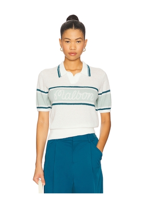Malbon Golf Jade SS Polo Sweater in White. Size XL. Also in XS.