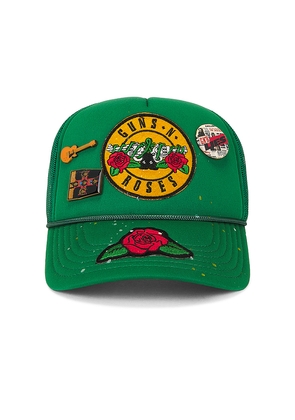 Madeworn Guns N Roses Trucker Hat in Green.