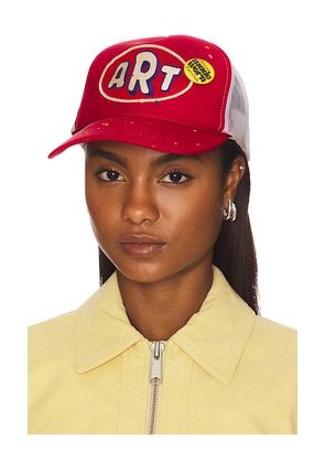 Madeworn Art Trucker Hat in Red.