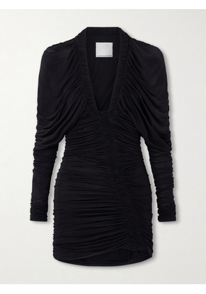 Christopher Esber - Orion Ruched Stretch-jersey Mini Dress - Black - UK 6,UK 8,UK 10,UK 12,UK 14