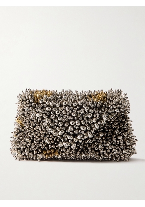 Dries Van Noten - Embellished Woven Clutch - Silver - One size