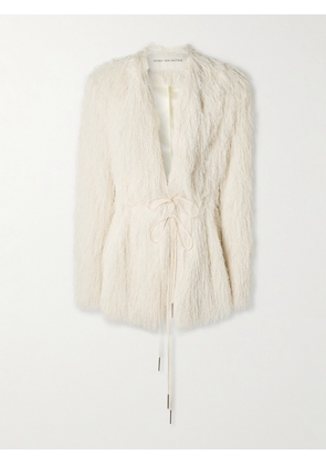 Dries Van Noten - Fringed Woven Coat - White - x small,small,medium