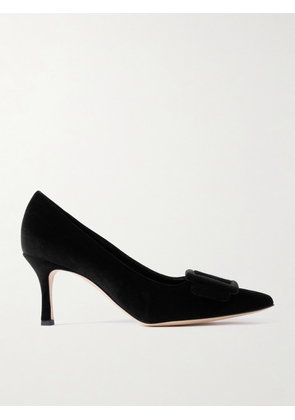 Manolo Blahnik - Maysale 70 Buckled Velvet Pumps - Black - IT36,IT36.5,IT37,IT37.5,IT38,IT38.5,IT39,IT39.5,IT40,IT40.5,IT41,IT41.5,IT42,IT43