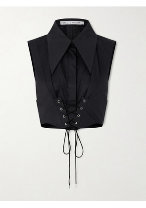 Tolu Coker - Cotton-sateen Corset Top - Black - x small,small,medium,large