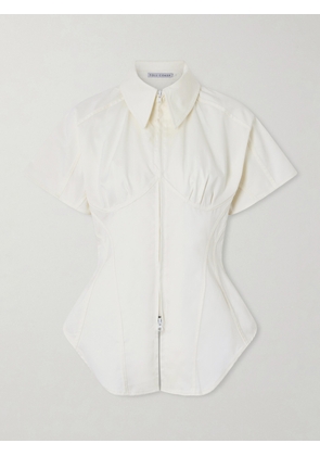 Tolu Coker - Paneled Cotton-blend Twill Blouse - White - x small,small,medium,large