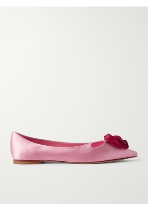 Roger Vivier - Rose Vivier Embellished Cutout Satin Ballet Flats - Pink - IT36,IT36.5,IT37,IT37.5,IT38,IT38.5,IT39,IT39.5,IT40,IT41