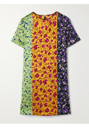 La DoubleJ - Paneled Embroidered Cloque Mini Dress - Multi - x small,small,medium,large,x large