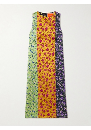 La DoubleJ - Paneled Embroidered Cloque Maxi Dress - Multi - x small,small,medium,large,x large