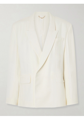 Victoria Beckham - Oversized Double-breasted Crepe Blazer - Ivory - UK 4,UK 6,UK 8,UK 10,UK 12,UK 14