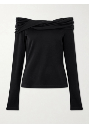 Max Mara - Off-the-shoulder Wool Top - Black - x small,small,medium,large,x large