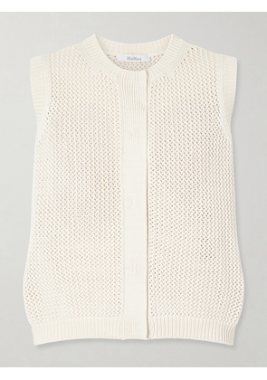 Max Mara - Open-knit Silk-blend Top - Ivory - x small,small,medium,large,x large
