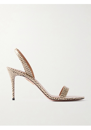 Aquazzura - So Nude 85 Polka-dot Leather Slingback Sandals - Ivory - IT36,IT36.5,IT37,IT37.5,IT38,IT38.5,IT39,IT39.5,IT40,IT40.5,IT41,IT41.5,IT42