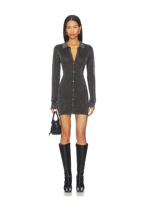 Ksubi Devin Shirt Dress in Metallic Silver. Size L. Also in M, S, XL/1X, XS.