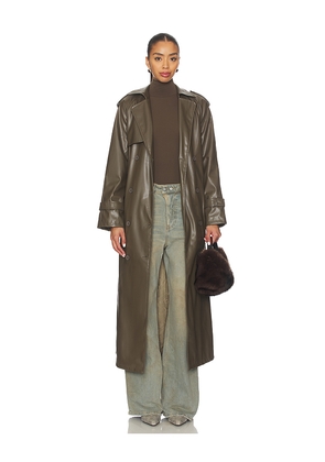 LIONESS x REVOLVE Penny Trench Coat in Olive. Size L. Also in M, XL.