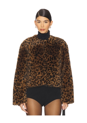 NILI LOTAN Elan Shearling Jacket in Brown. Size S. Also in XS.