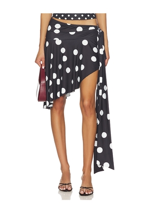 LIONESS Safari Midi Skirt in Black. Size L. Also in M, S, XS, XXS.