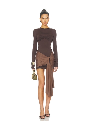 LIONESS Midnight Mini Dress in Chocolate. Size L. Also in M, S, XS, XXL, XXS.