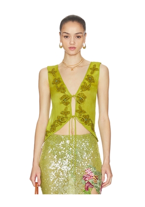 LA FUORI Fresh Fern Top in Green. Size L. Also in M, S, XL, XS.