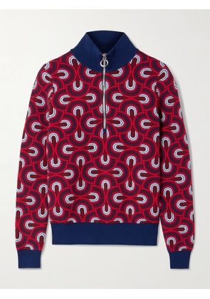 Fusalp - Jacquard-knit Half-zip Sweater - Red - x small,small,medium,large