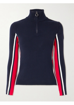 Fusalp - Deltanao Striped Ribbed-knit Half-zip Sweater - Blue - x small,small,medium,large,x large