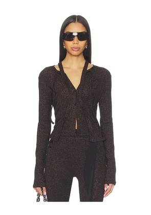 Ottolinger Double Closure Rib Cardigan in Black. Size L. Also in S, XS.