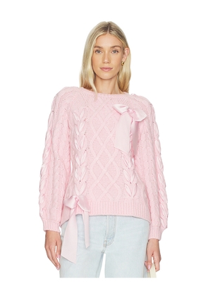 LoveShackFancy Kloss Pullover in Pink. Size L. Also in M, S, XL, XS, XXS.