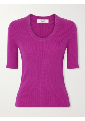 Chloé - Ribbed Wool Top - Pink - x small,small,medium,large,x large