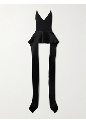 Maticevski - Frame Strapless Crepe And Draped Satin Peplum Top - Black - UK 10