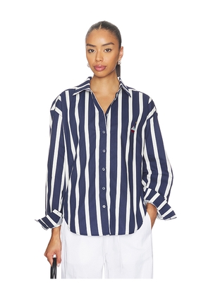 Nau Bikinis Striped Tunic in Navy,White. Size L. Also in M, S.