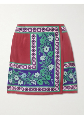 La DoubleJ - Foulard Printed Silk Mini Skirt - Multi - x small,small,medium,large